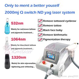 Red and grey two colors2000MJ Touch screen 1000w Q switched nd yag laser beauty machine tattoo removal Scar Acne removal 1320nm 1064nm 532nm