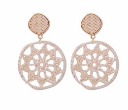 Hot Style European and American fashion personality hand-made straw cotton thread pattern ear stud fashion classic exquisite elegance