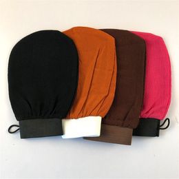 Марокканские перчатки для ванны, очищающие отшелушивающие волшебные перчатки, коричневые черные массаж кузова скруббер