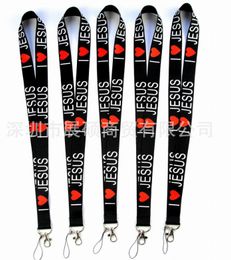 Free shipping hot I Love Jesus lanyards key id badge holder keychain straps for mobile phone