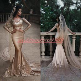 Sexy Said Mhamad Two Pieces Prom Dresses Mermaid Illusion Dubai Sheer African Party Evening Gowns Robe De Soiree Celebrity Special Occasion