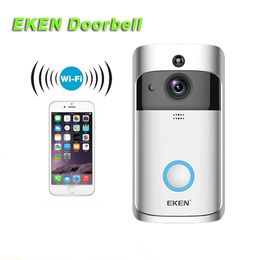 wide lens video camera Australia - EKEN Smart Home Video Doorbell Monitor 720P for Wifi Connection Real-time Video Camera Two-Way Audio Lens Wide Angle Night Vision PIR Motion