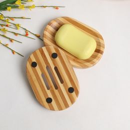Natural Bamboo Soap Dish Soap Tray Holder Storage Soap Rack Plate Box Container for Bath Shower Bathroom ZC0939