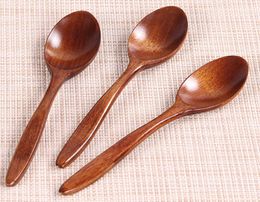 Wooden Spoon Coffee Stir Spoon environmental protection old paint edible spoons household Kitchen Dining Bar Tool 18CM HH9-2109
