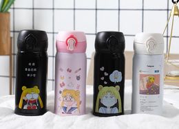 Cartoon pretty girl cacuum Flasks thermoses water bottle cup mug portable stainless steel thermos chilly bottle Drinkware party gift