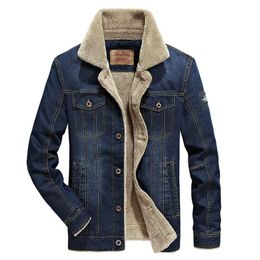Wholesale - new winter fashion men's denim jacket thick warm large size jacket M-4XL brand clothing