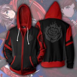 Anime Season Ruby Rose 3D Print Hoodies Sweatshirts Casual Jacket Coat Cosplay