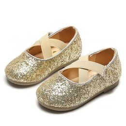 Children Single Shoes 2020 Spring New Fashion Sequin Girls Beautiful Children Shoes Comfortable Casual Soft Bottom Children Flat Shoes