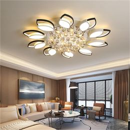 New style living room ceiling lights black and white chandelier llight crystal lamp dining room study lamp Aluminium pendant lamp