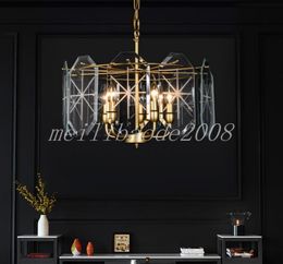 American restaurant chandelier LED postmodern light luxury bedroom lamp simple living room creative personality glass chandelier MYY