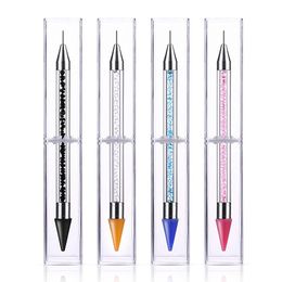 Dual-ended Nail Dotting Pen Crystal Beads Handle Rhinestone Studs Picker Wax Pencil Manicure Glitter Powder Nail Art Tools