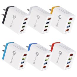 4-Port USB Charger 3.1A Multi-Port Fast Charger QC3.0 Travel Portable Mobile Phone Charger