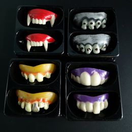 Halloween Props Dentures Vampire Zombie Party Cosplay Teeth Ghost Fangs Devil XS