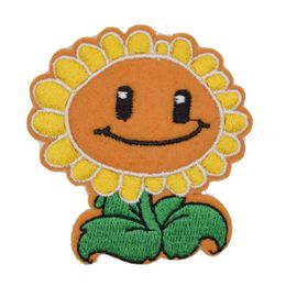 Sun FLowers Sunflower FULL Embroidered Patches Yellow Green Iron On Plants Leaves Tshirt TRANSFER MOTIF APPLIQUE Wappen Badge