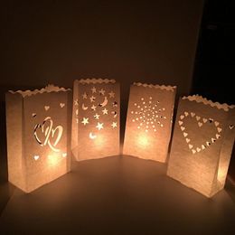 20pcs lot wedding decor backdrop heartshaped flame retardant paper candle bag diy paper lanterns festival decorative outdoor candle bag