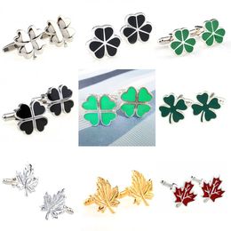 Fashion 9 Designs Clover Leaf accessory Cufflink Cuff Link Biggest Promotion