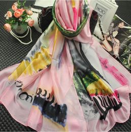 Factory Direct Sales Luxury Silk scarf for Women Spring Designer Floral Flower Long Scarves Wrap 180x90Cm Shawls