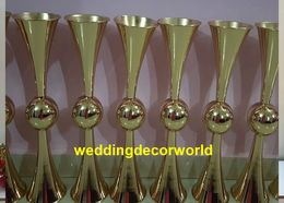 New style Silver flower vase stand trumpet metal vase for weddings Centrepiece decoration decor337