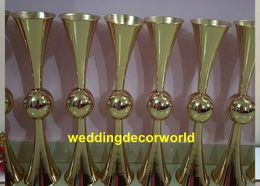 New style Silver flower vase stand trumpet metal vase for weddings Centrepiece decoration decor337