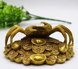 Brass Money Crab Decoration Feng Shui Lucky Crafts Living Room TV Cabinet Entrance Desk Decoration Decoration