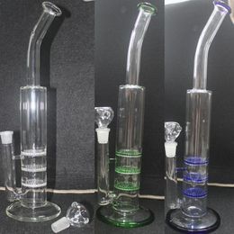 16.5 Inches Glass Bong Beaker Oil Dap Rig 3Layer Honeycomb Perc with 18mm Bowl for Smoking chisha Shisha