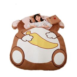 Dorimytrader Kawaii Cartoon Monkey Tatami Giant Stuffed Soft Beanbag Bed Carpet Mat Sofa Decoration for Lover Kids Gift DY60843