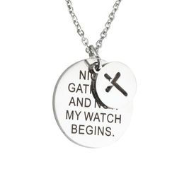 Fashion Stainless Steel Cross Pendant Round Necklace Women Jewellery - And Now My Watch Begins