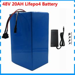 1000W lifepo4 battery pack 48V 20AH scooter battery 48 V 20AH electric bike battery with 30A BMS 58.4V 2A Charger