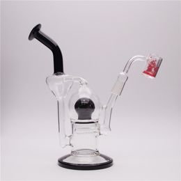 8.7Inch Hookah Glass Bongs with Black Ball Perc Dabrig Not Include Quartz Banger