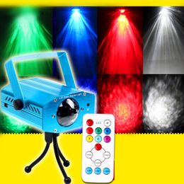 Remote Control 7 Colour LED Water Ripples Light Mini Disco DJ Stage Lighting Bar KTV Auto Voice Activated LED Strobe Lamp