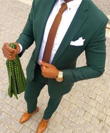 Green Notch Lapel Groom Tuxedos Beautiful Men Formal Suits Business Men Wear Wedding Prom Dinner Suits (Jacket+Pants+Tie) 668