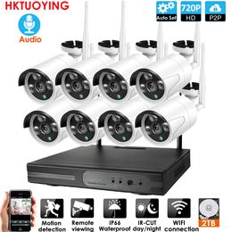 8CH Audio CCTV System Wireless 720P NVR 8PCS 2.0MP IR Outdoor P2P Wifi IP CCTV Security Camera System Surveillance Kit