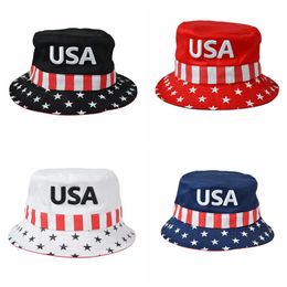 Trump 2020 Bucket Hats Travel Leisure Fisherman Hat USA Fashion Men Women Flat Top Wide Brim Summer Cap Outdoor Sport Visor DBC VT0863