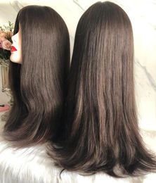 Bästa Sheitels 4x4 Silk Top Jewish Wigs Brown Color # 2 Och # 6 Finest Mongolian Virgin Human Hair Kosher Paryk Capless Paryk Fri frakt