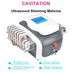 6 in 1 ultrasonic 40Khz cavitation Vacuum RF liposuction lipo laser multipolar RF diode laser lipolaser body slimming weight loss machine