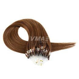 European Russian Remy Virgin Cuticle Aligned Silk Hair Blonde 0.5g*100 Stand Double Drawn Straigh Micro Loop Ring Human Hair Extensions