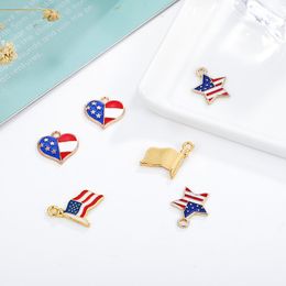 New Drop Of Oil American Flag Charm Alloy Handmade Metal Small Pendant Fast Shipping By DHL