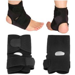 Unisex Black Adjustable Ankle Foot Ankle Support Elastic Brace Guard Protector Football Basketball Outdoor Sports Accessories