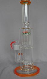 High Quality 14.5inch Straight Import Coloured Glass Bong Water Pipe with Tree percolators 18.8mm joint with bowl or quartz banger