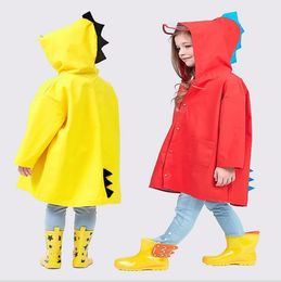 Kids Clothes Dinosaur Hooded RainCoat Girls Waterproof Rainwear Animal Cartoon Raincoat Travel Rainsuit Outdoor Rain Cape Cloak Poncho TL141