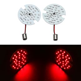 Freeshipping Motorcycle 1 Pair/ 2 PCS Bulb Red For Harley Touring 1157 LED Daytime Turn Signal Panel Light DRL BAY15d