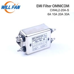 Will Fan OMNICOM EMI Philtre CW4L2-20A-S 6A 10A Single Phase AC115/250V 50/60HZ For Co2 Laser Cutter Engraving Machine
