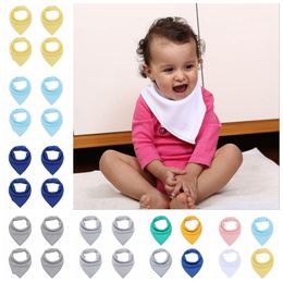 Dribble Toddler Cotton Bandana Bibs Solid Infant Saliva Towel Baby Bibs Burp Cloths Pinafore Soft Newborn Triangle Head Scarf YP7239