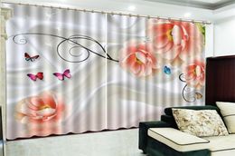 3d Curtain Window Promotion Beautiful Flowers Flying Butterfly Customize Your Favorite Beautiful Blackout Curtains For You