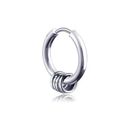 Stainless Steel Circle Hoop Earrings Puncture Silver Black ear rings Stuff for Men women Fashion Jewellery