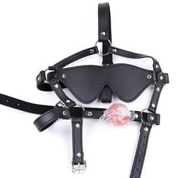 Bondage Faux Leather Ball Gag Blindfold Mask Harness Eye patch Restraint Bondage UA94 AU097