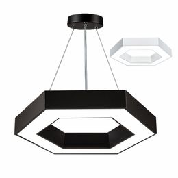 Modern Hexagon Led Pendant Lamp Minimalism Metal Twista Lighting Fixtures for Office School Supermarket Garage