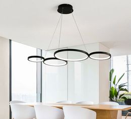 NEW White/Black Modern LED Pendant Lights for Dining Kitchen Room Living Room Hanging Suspension Pendant Lamp MYY