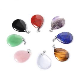 LuckyShine Handmade Mix Colour Natural Amethyst Stone Pendants Silver Delicate Gorgeous Women Men Lovers Pendant Necklaces Gift