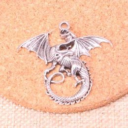 18pcs Antique Bronze Plated magical winged dragon Charms for